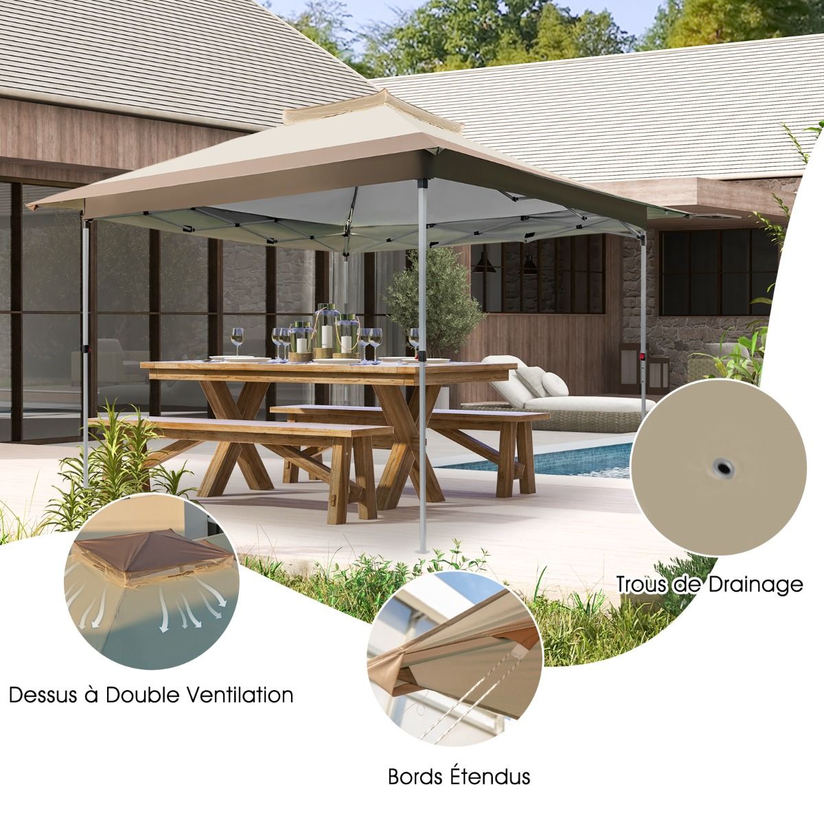 Shade Pro 360 – Tonnelle instantanée double toit