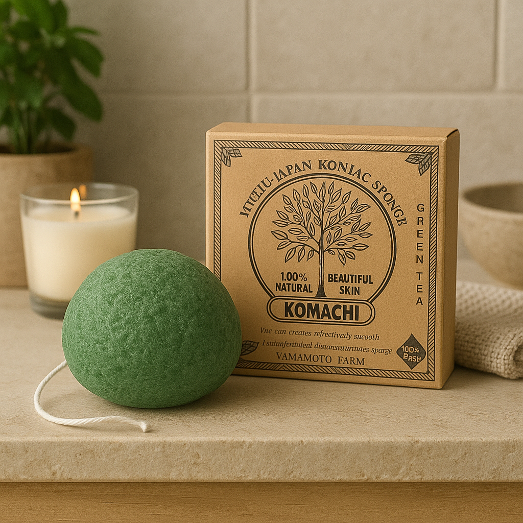 Sakura Glow - Éponge Matcha Konjac BIO