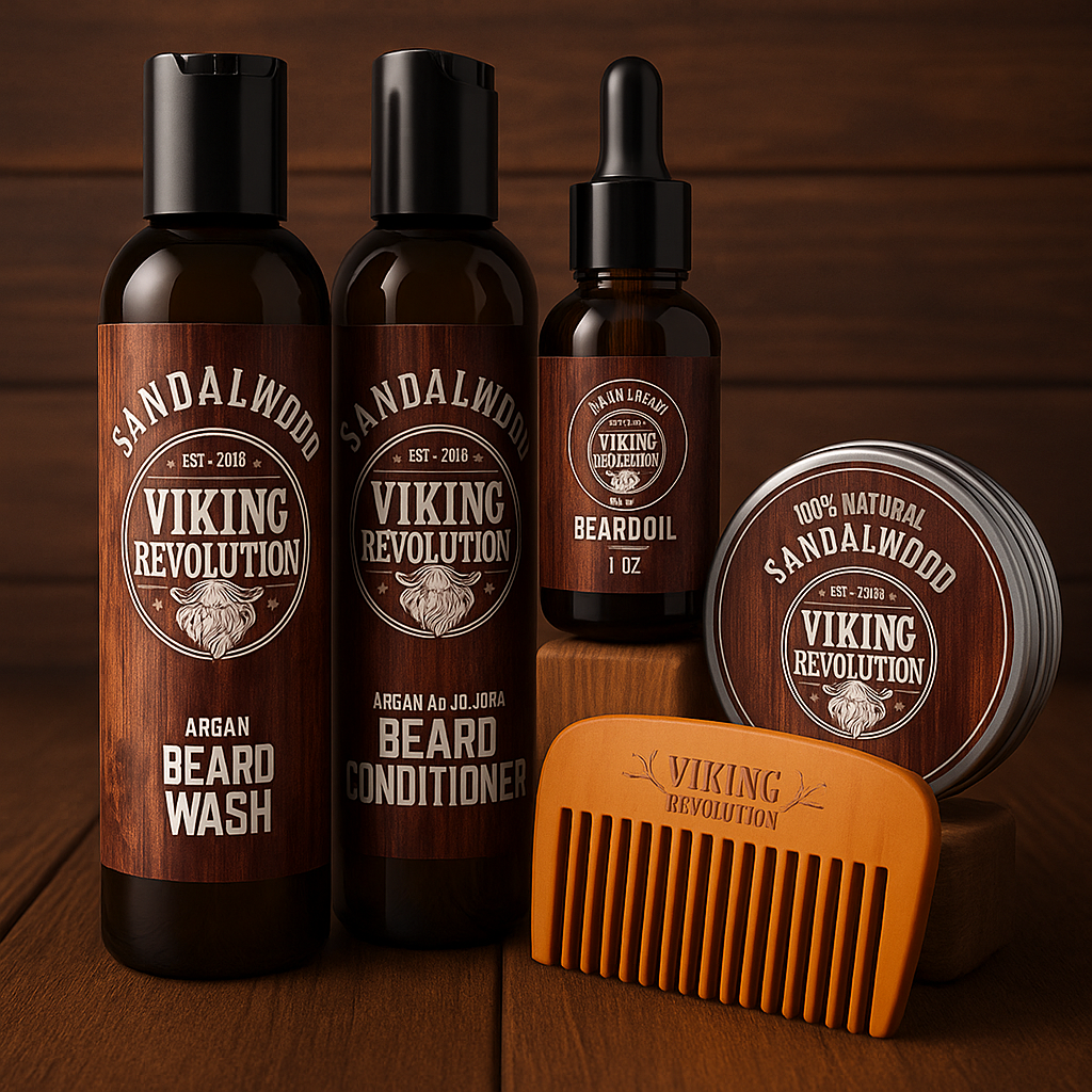 - Kit Barbe Homme - Adoucit, Hydrate & Soulage Les Démangeaisons - Contient Après Shampoing & Shampoing Barbe, Peigne Barbe, Baume & Huile Barbe Homme - Bois De Santal