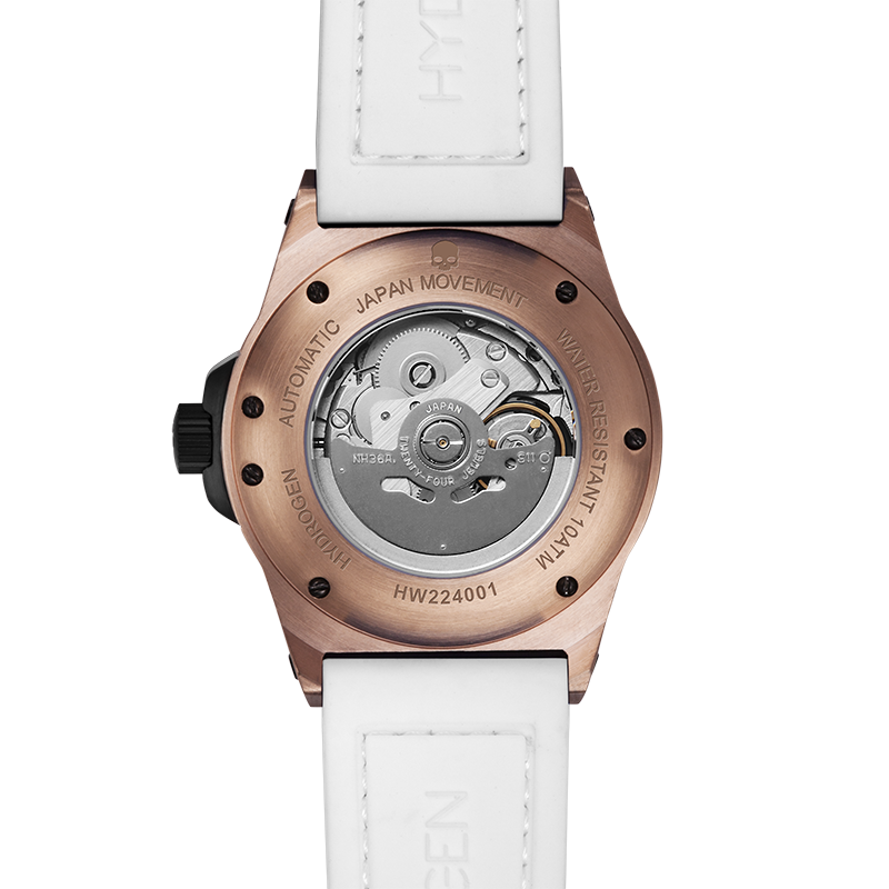 Otto White Rose Gold – Épurée, élégante, automatique