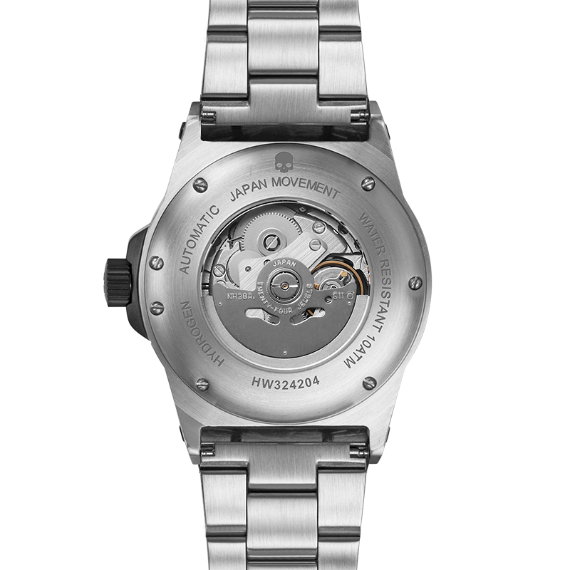 Sportivo Silver Black Bracelet – Élégance acier, performance automatique