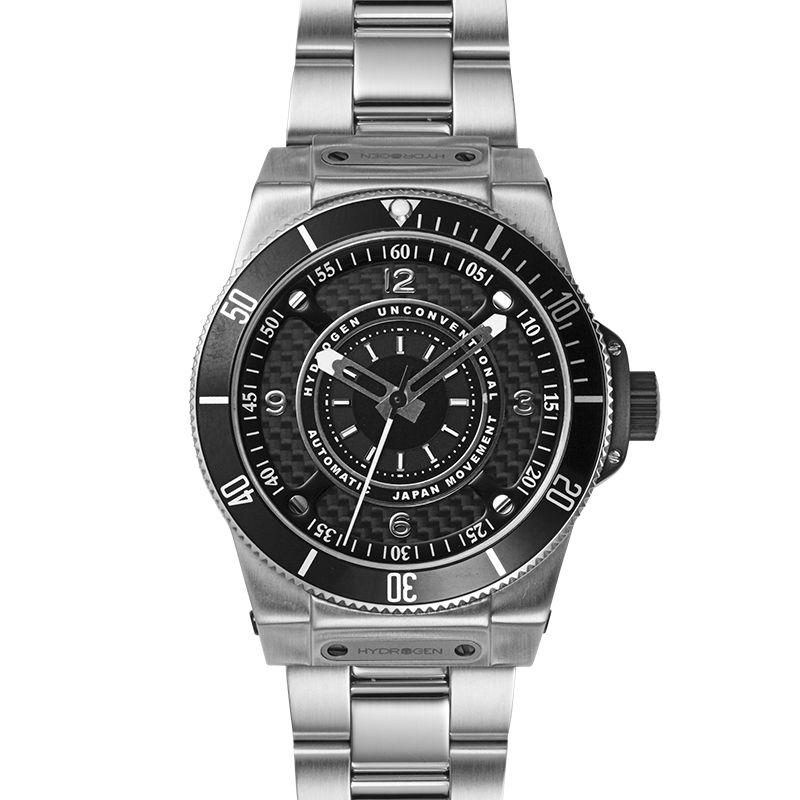 Sportivo Silver Black Bracelet – Élégance acier, performance automatique
