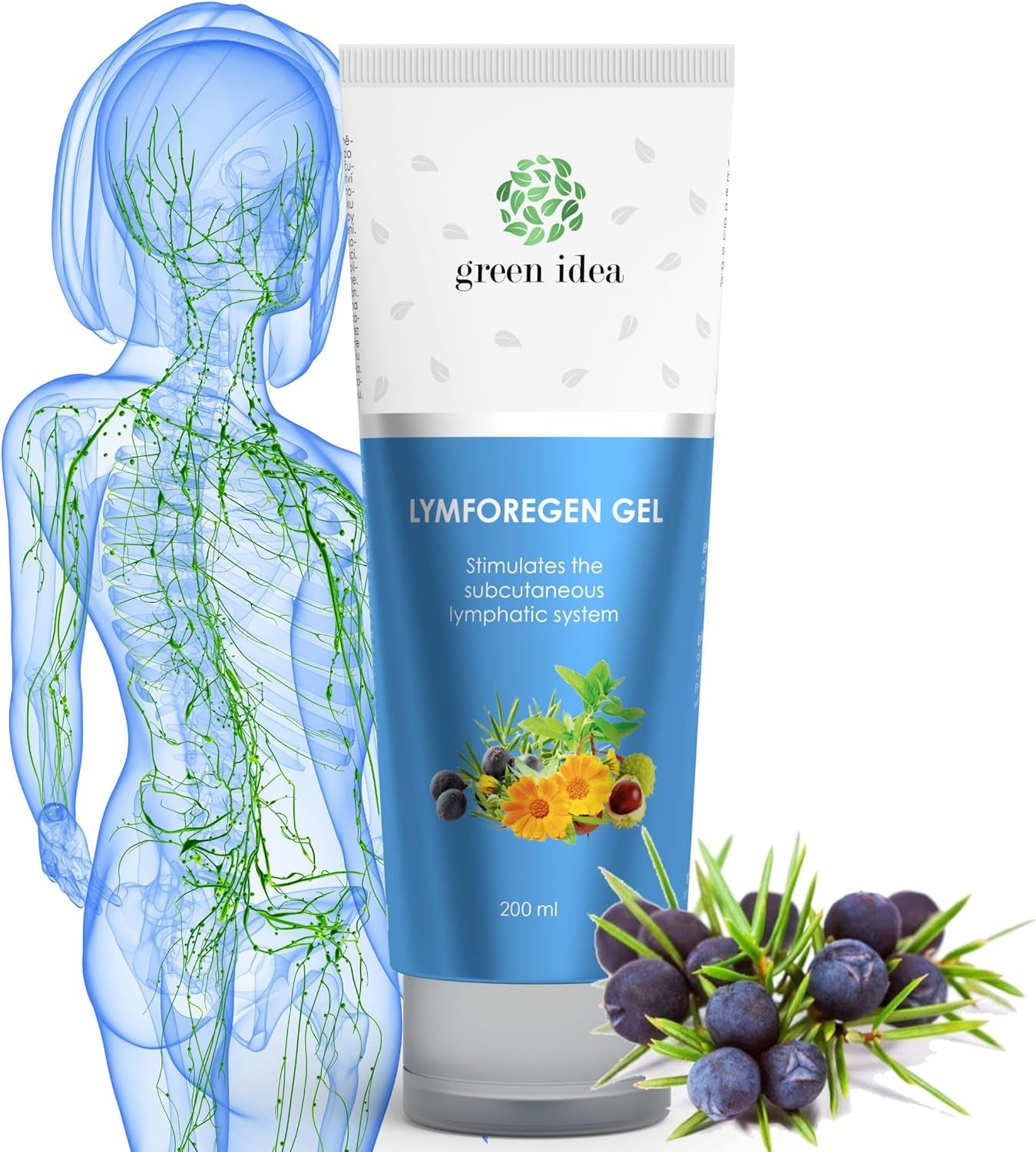 - Gel Lymforegen - Stimule Le Système Lymphatique Avec 15 Herbes Et Huiles Essentielles - Régénération Efficace - Favorise Le Drainage Lymphatique - Formule Active D'Herbes (200)