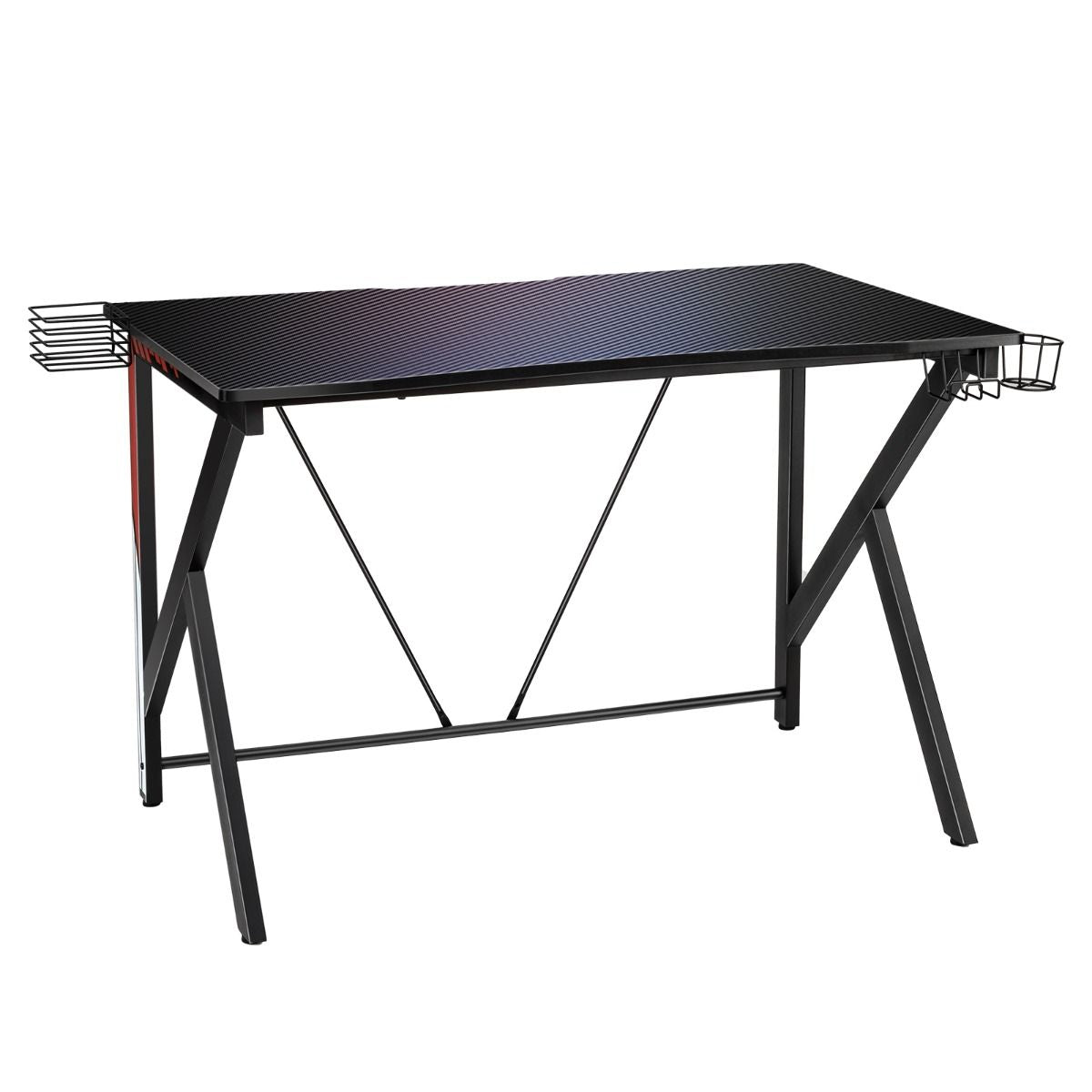 Bureau Gamer Bureau De Jeu Pour Gaming Avec Stockage Vidéo Porte-Gobelet Et Crochet 115 X 73 X 76,5 CM