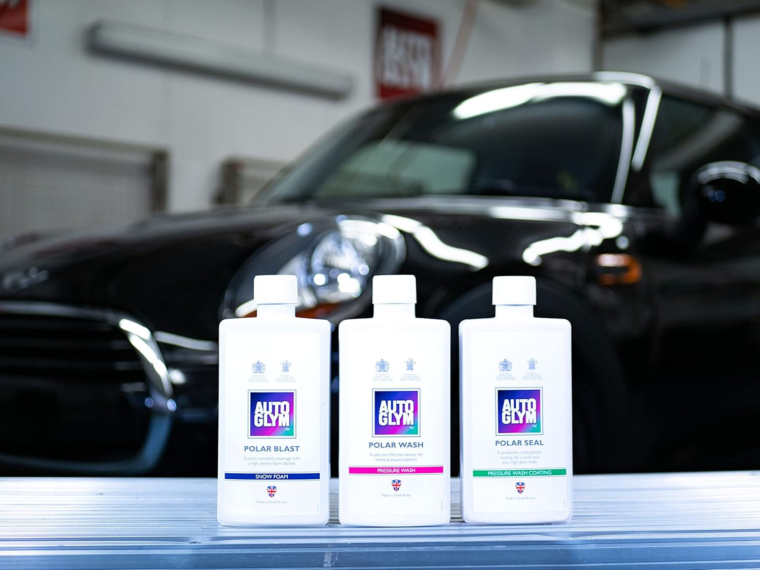 Polar Collection - Kit De Lavage Haute Pression Pour Voiture, Avec Polar Blast (Mousse De Pré-Lavage) / Polar Wash (Mousse Nettoyante) / Polar Seal (Revêtement Protecteur), 3 X 500 Ml