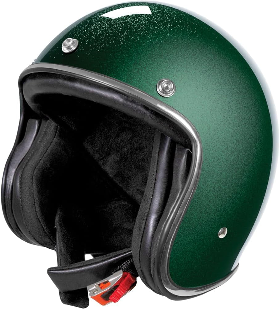 , Casque Moto Jet Quartz Glitter Green