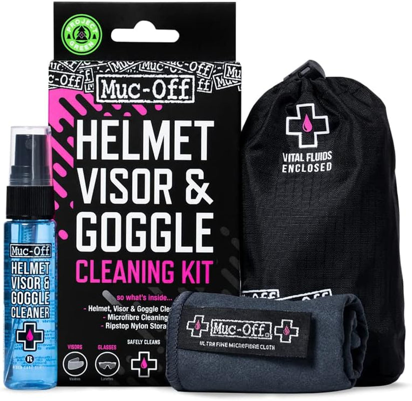 Muc off Visier Reiniger Helmschild Brille Goggle 32Ml Tasche Ph-Neutral Biologisch Abbaubar, 202