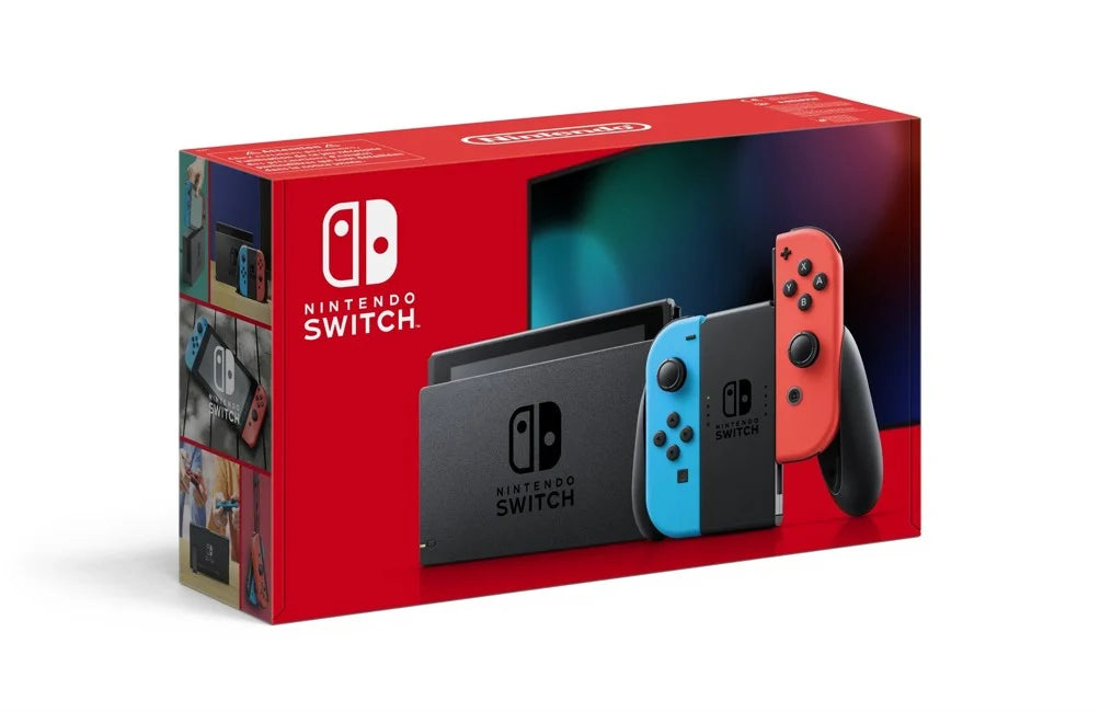 Nintendo Switch V2 – Console Hybride Rouge & Bleu Néon